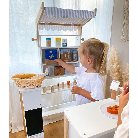 small foot Wooden Crate with Milk Bottles Fresh
