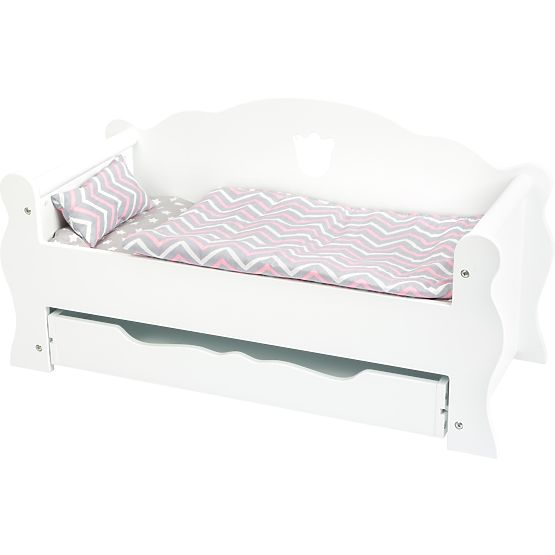 small foot Wooden Doll Bed White