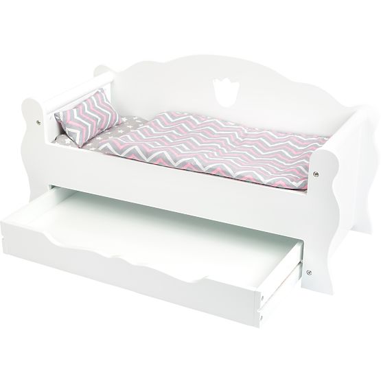 small foot Wooden Doll Bed White