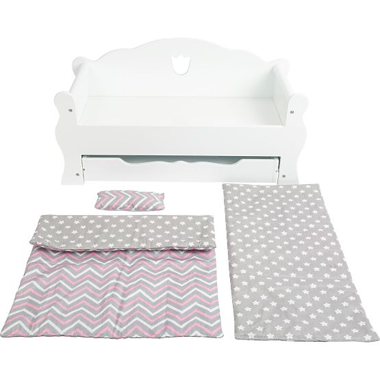small foot Wooden Doll Bed White