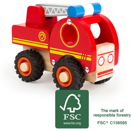small foot Wooden Fire Truck with Ladder