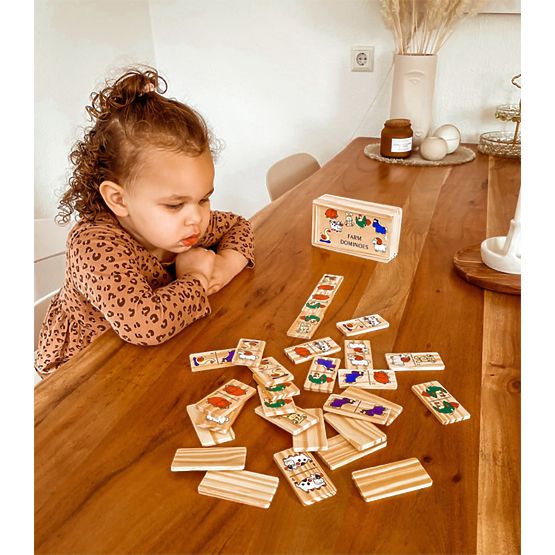 Small Foot Wooden games Domino farm smaller