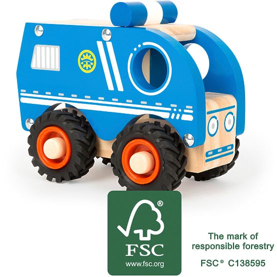 small foot Wooden Police Car
