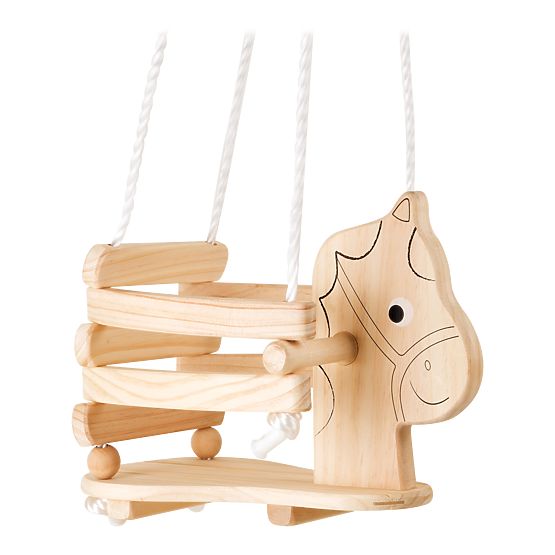 small foot Wooden Swing Horse Painted