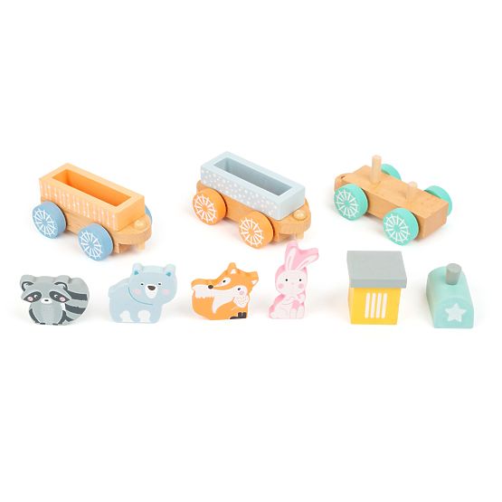 Small Foot Wooden train in pastel colors