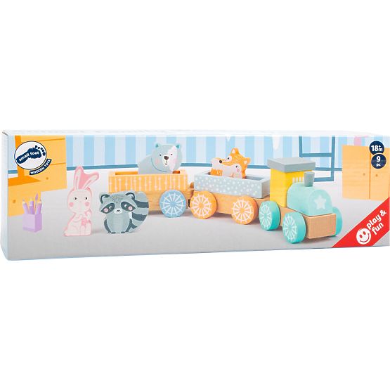 Small Foot Wooden train in pastel colors