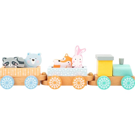 Small Foot Wooden train in pastel colors