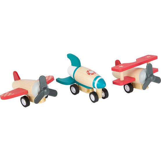 small foot Wooden Wind-Up Airplanes 3 pcs