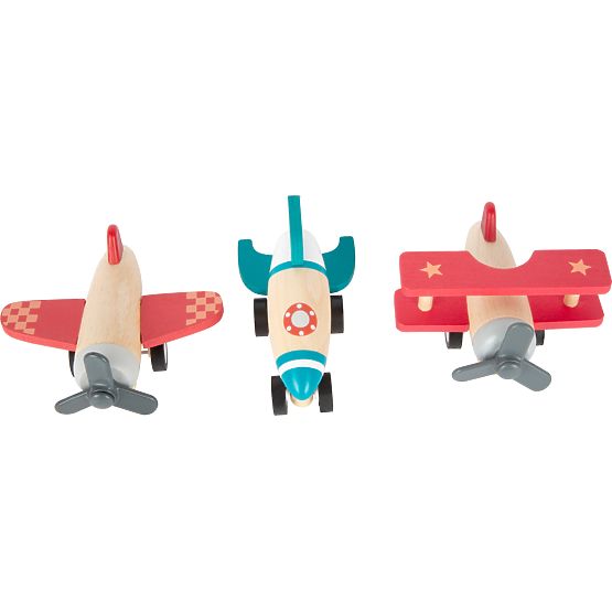 small foot Wooden Wind-Up Airplanes 3 pcs