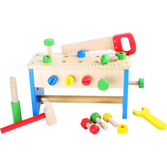 small foot Wooden Workbench and Tool Box 2-in-1