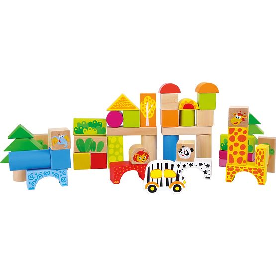 small foot Wooden Zoo Building Blocks 50 pcs