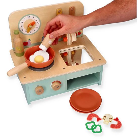 Small Wooden Kitchen with Accessories