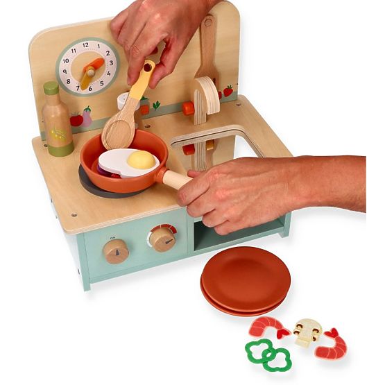 Small Wooden Kitchen with Accessories