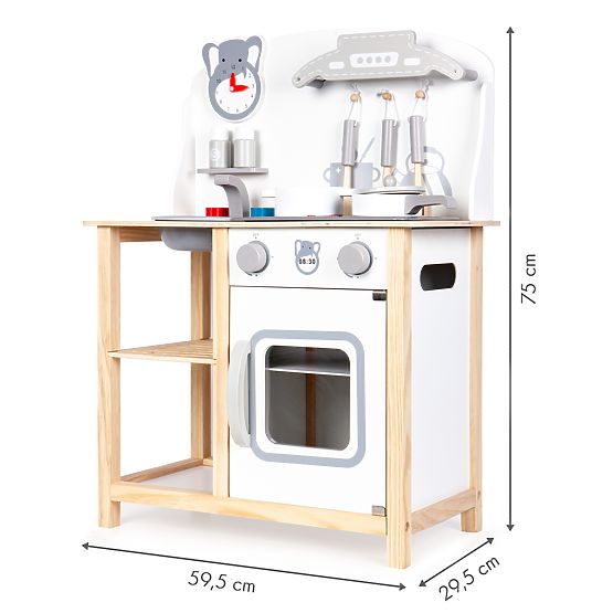 Sofia wooden kitchen with effects - gray-white