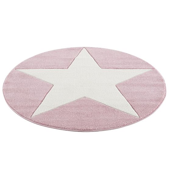 STAR Children's Rug - Pink/White