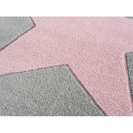 STAR Children's Rug - Silver-Grey/Pink