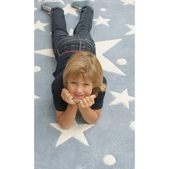 STARS Children's Rug - Blue/White