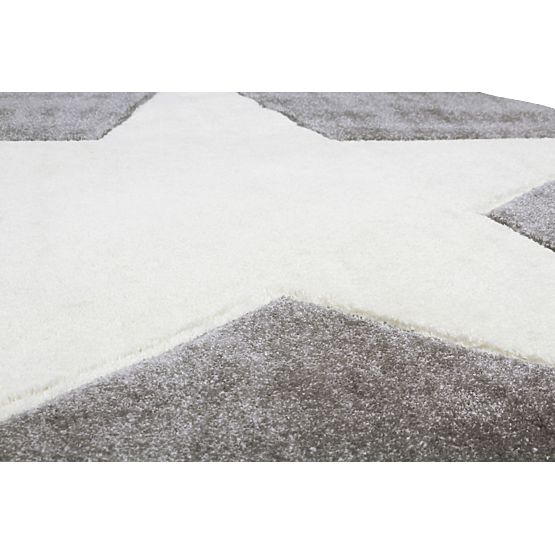 STARS Silver-Grey/White Children's Rug