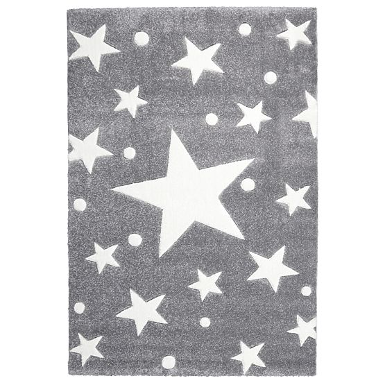 STARS Silver-Grey/White Children's Rug
