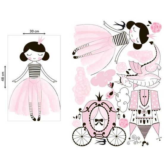 Sticker Wall sticker - Princess and dragon