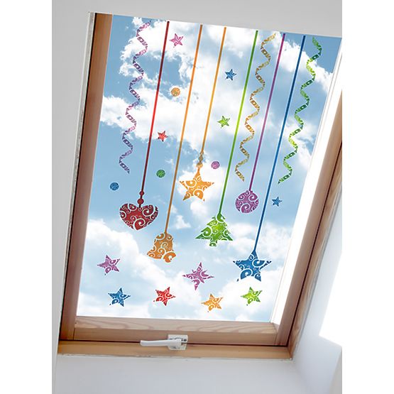 Window stickers Christmas pattern 04 - mix of colors