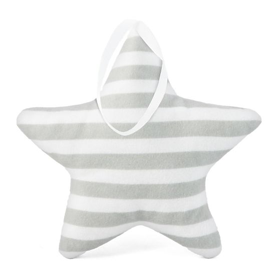 Suspendable decoration Star with light gray strips