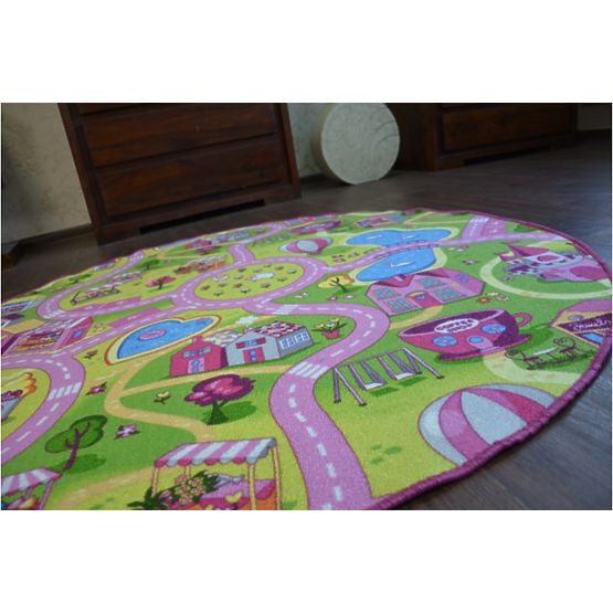 Sweet Town Round Children's Rug