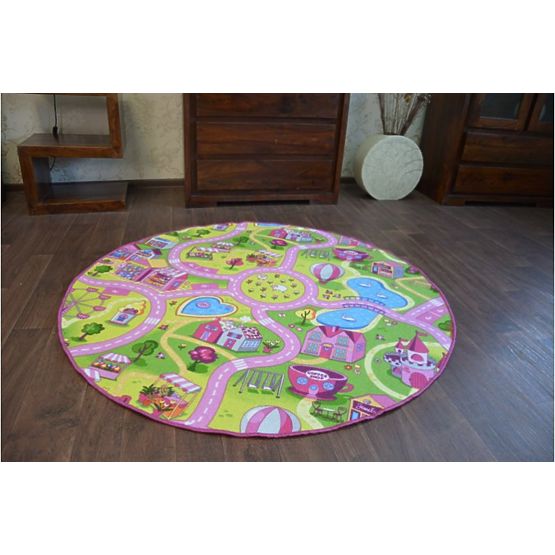 Sweet Town Round Children's Rug