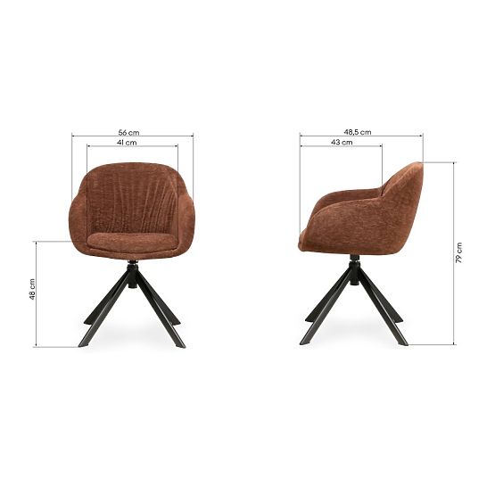 Swivel Chair Kairo, Brown-Red