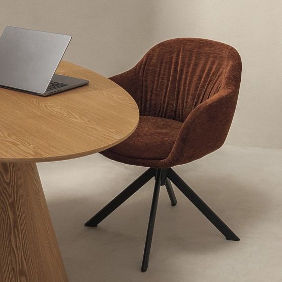 Swivel Chair Kairo, Brown-Red