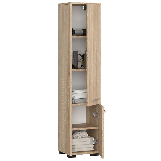 TALL BATHROOM CABINET FIN 2 DOORS OAK SONOMA