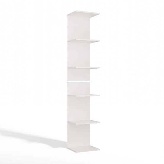 TALL WHITE SHELF 6P 180 cm 6 Shelves for Books and Documents for Office and Living Room