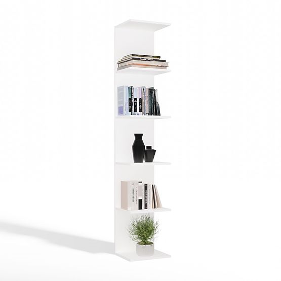 TALL WHITE SHELF 6P 180 cm 6 Shelves for Books and Documents for Office and Living Room