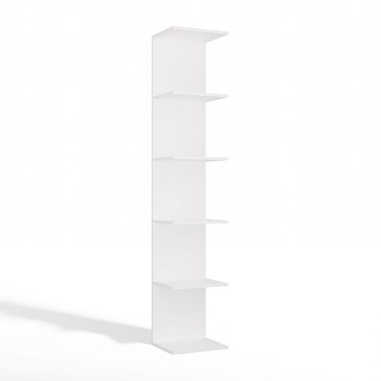 TALL WHITE SHELF 6P 180 cm 6 Shelves for Books and Documents for Office and Living Room