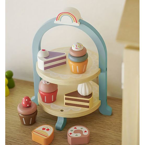 Tea and Coffee Set with Sweets Cups Teapot Tray ECOTOYS