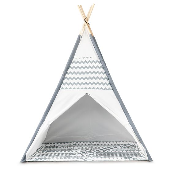 Teepee children's tent - gray-white