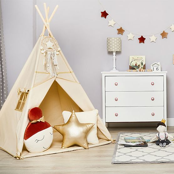 Teepee with washer Gold Ecru