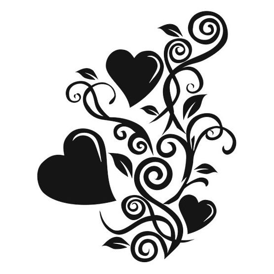 Textile decoration to wall - heart in blossom