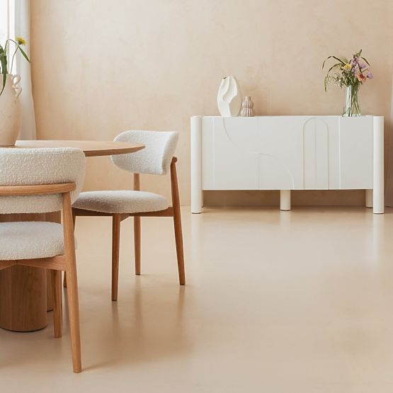 Three-Door Sideboard Lunaria with Carved Front, White