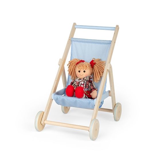Tidlo Wooden Blue Doll Stroller