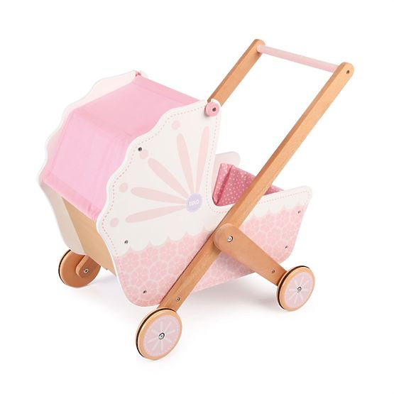 Tidlo Wooden Doll Stroller Pink