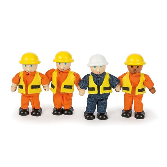Tidlo Wooden Figures Builders 4 pcs