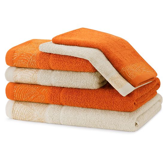 Towel BELLIS rust color classic style 2*30x50+2*50x90+2*70x130 AmeliaHome