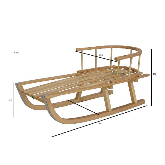 Traditional wooden Snowrider sled
