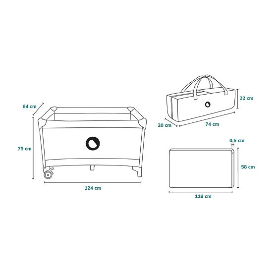 Travel cot Stefi - Yellow Lemon