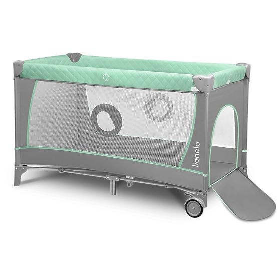 Travel cot with changing table - green