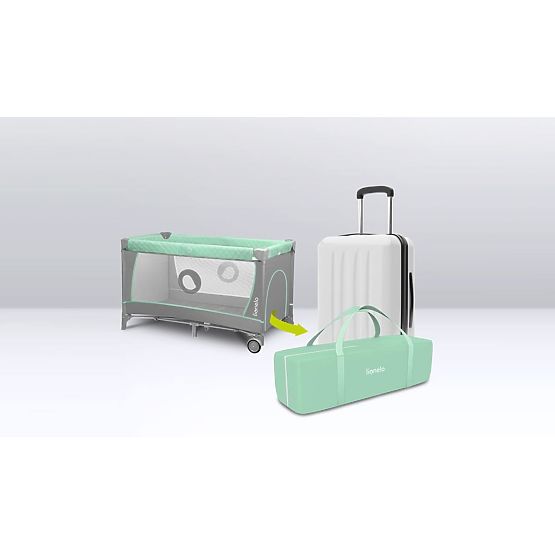 Travel cot with changing table - green
