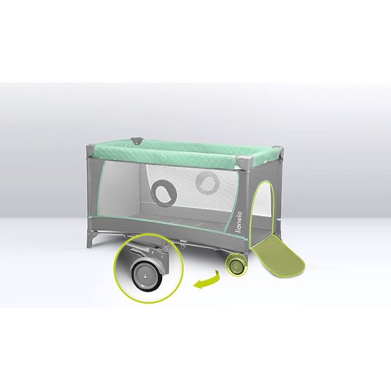 Travel cot with changing table - green