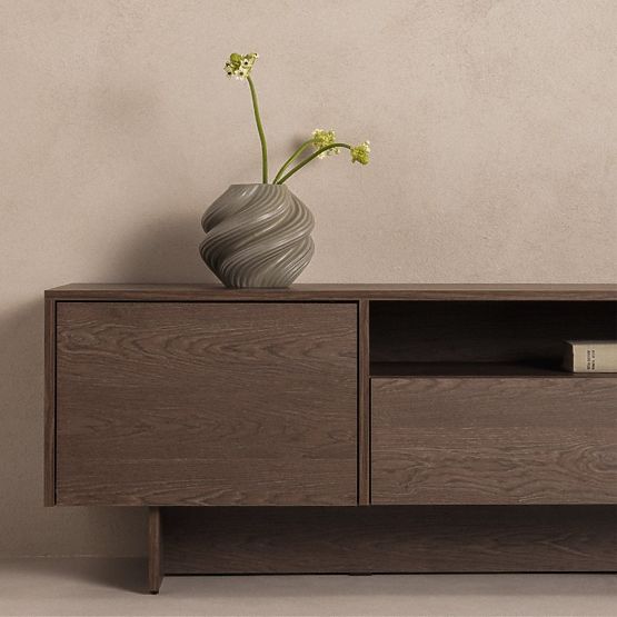 Two-Door TV Cabinet with Drawer Kanso, Baltic Storm Oak