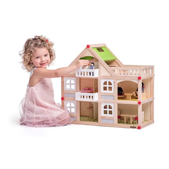 Two-Story Dollhouse with Terrace